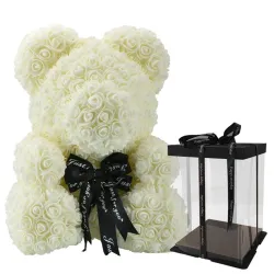 Ours rose - ours en roses infinies - 40 cm